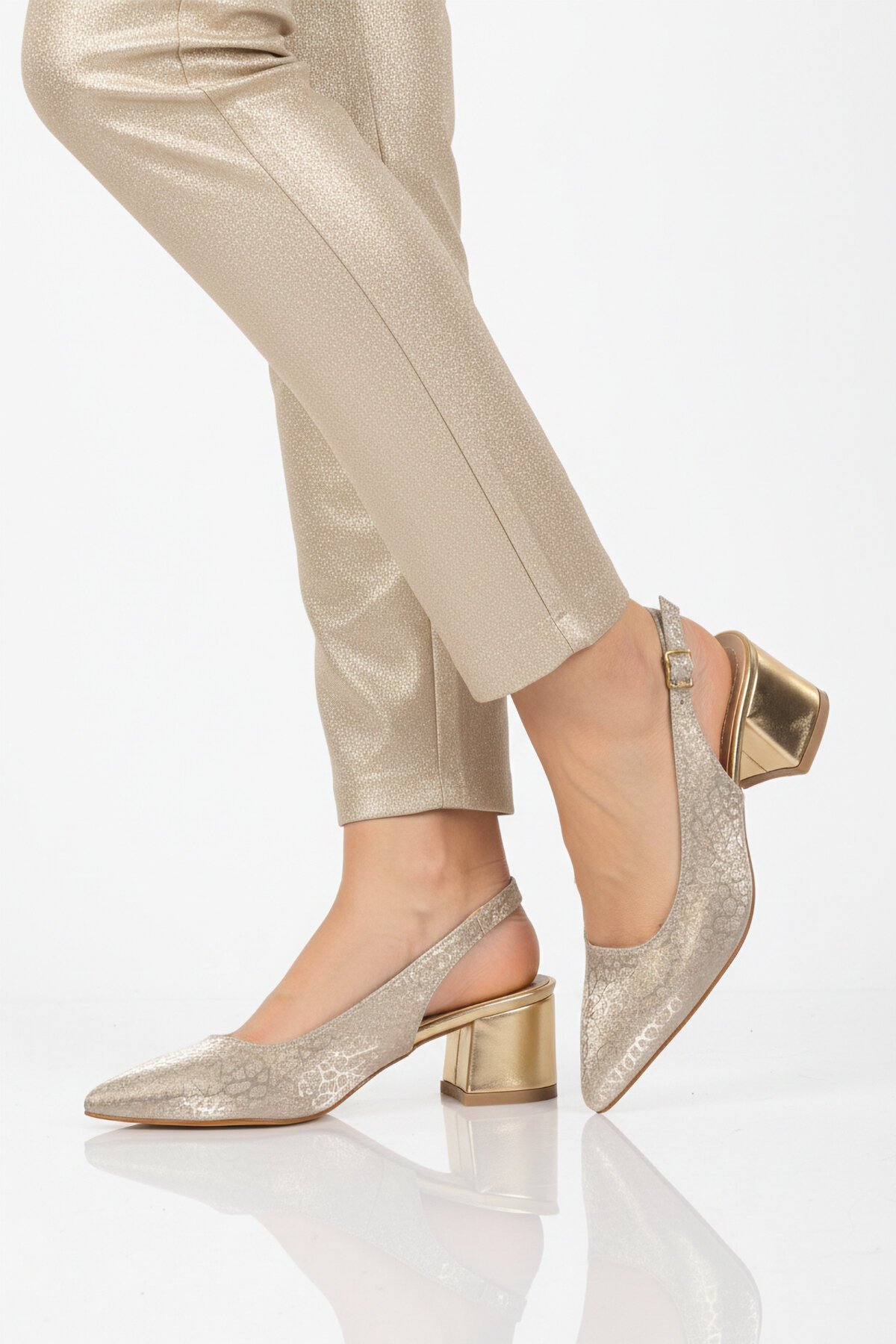 Altın Kadın Abiye Ayakkabı 417688 Z