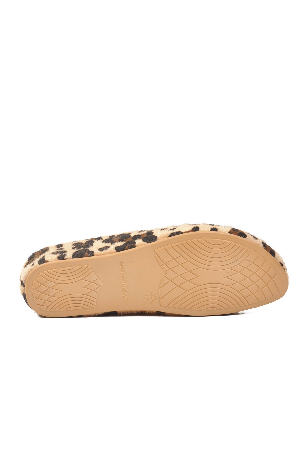 Bej Leopar Süet Kadın Ev Terliği PC-55371 Z