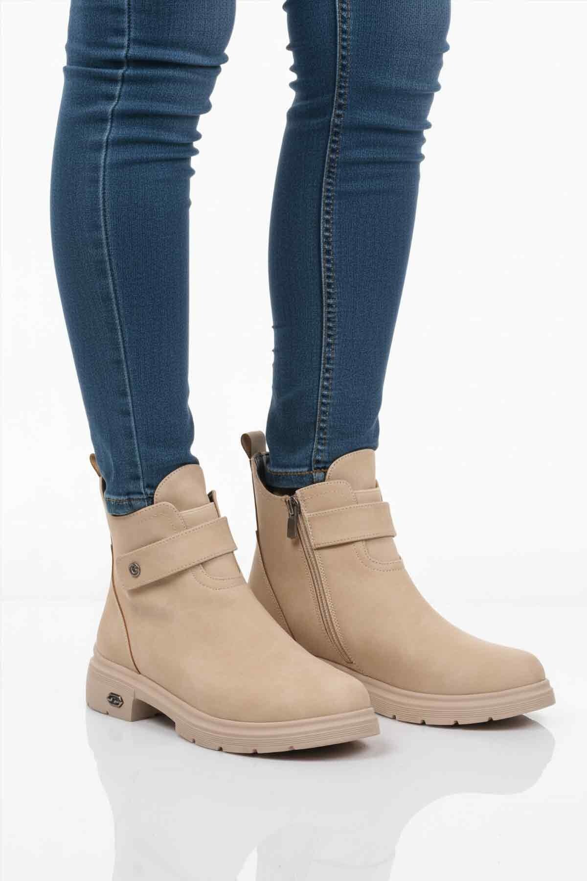 Bej Nubuk Kadın Bot PC-55336 Z