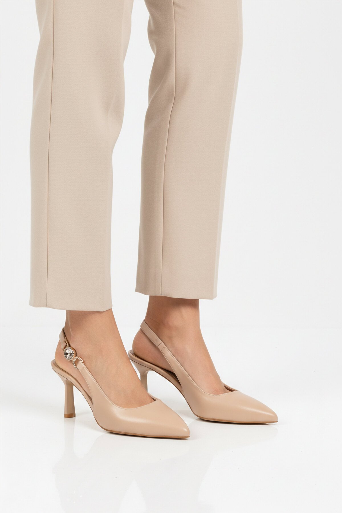 Bej Kadın İnce Topuklu Ayakkabı 312569 Z