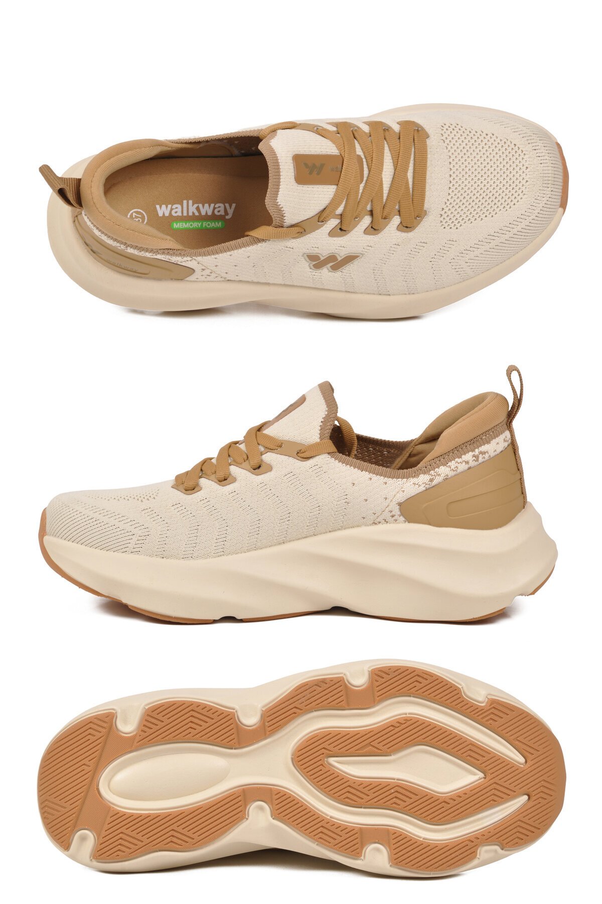 Bej Memory Foarm Hafif Unisex Spor Ayakkabı B25RA299 G