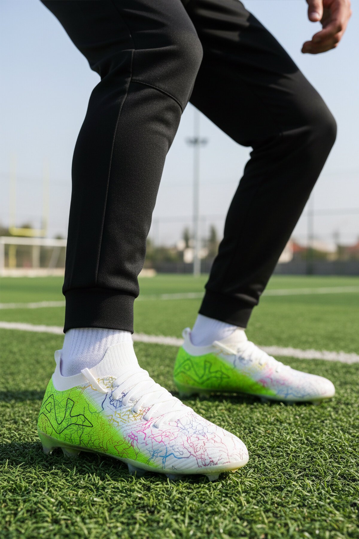 Beyaz-Neon Yeşil Erkek Halısaha Ayakkabısı MH-252-153 M