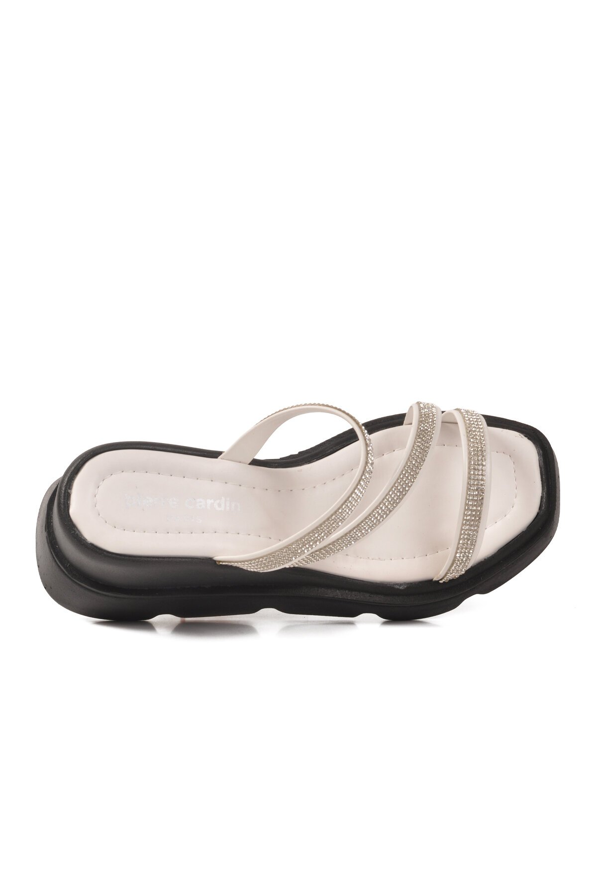 Beyaz Kadın Topuklu Terlik PC-7530 Z