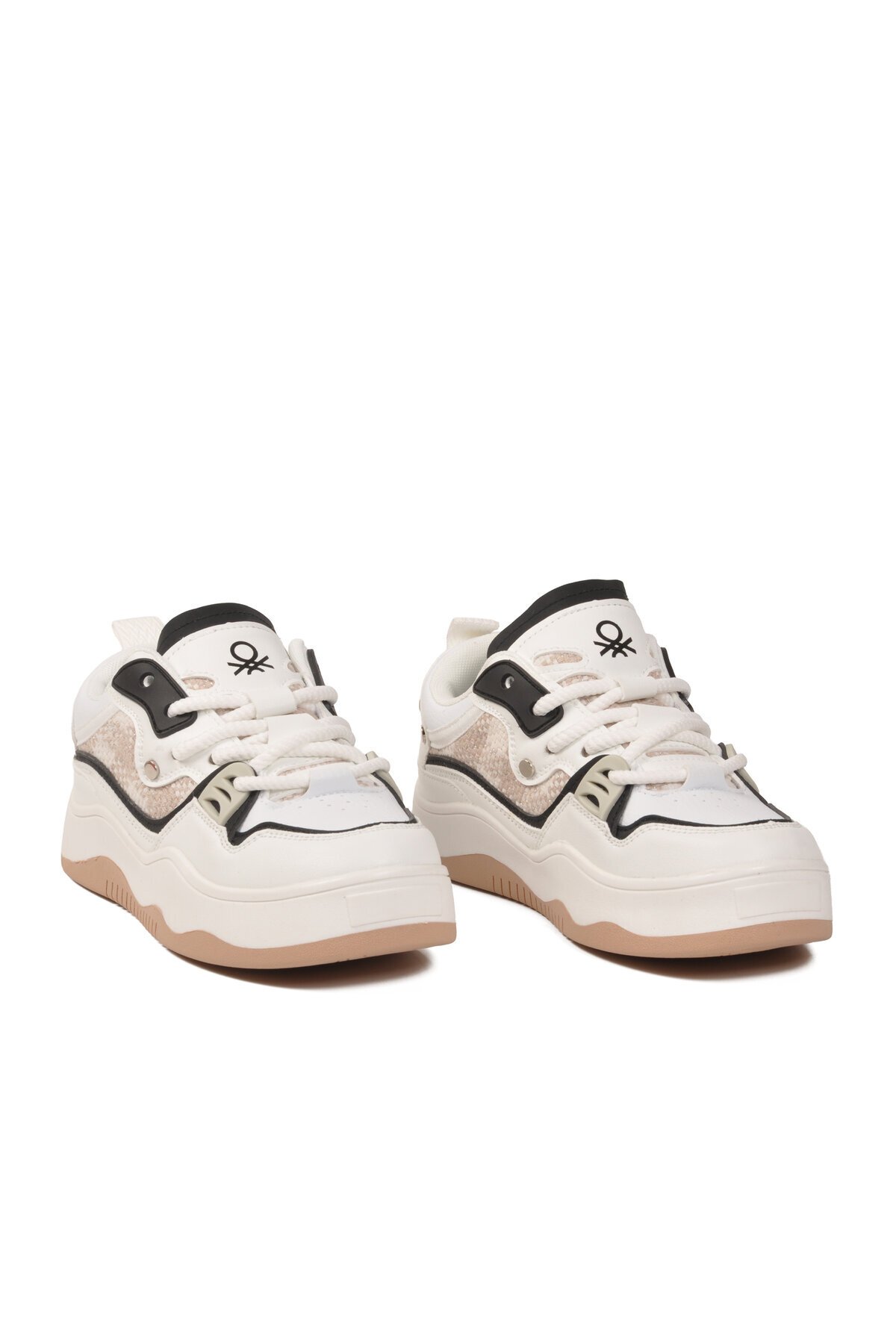 Beyaz-Siyah Unisex Spor Ayakkabı Benetton BN-12157 G