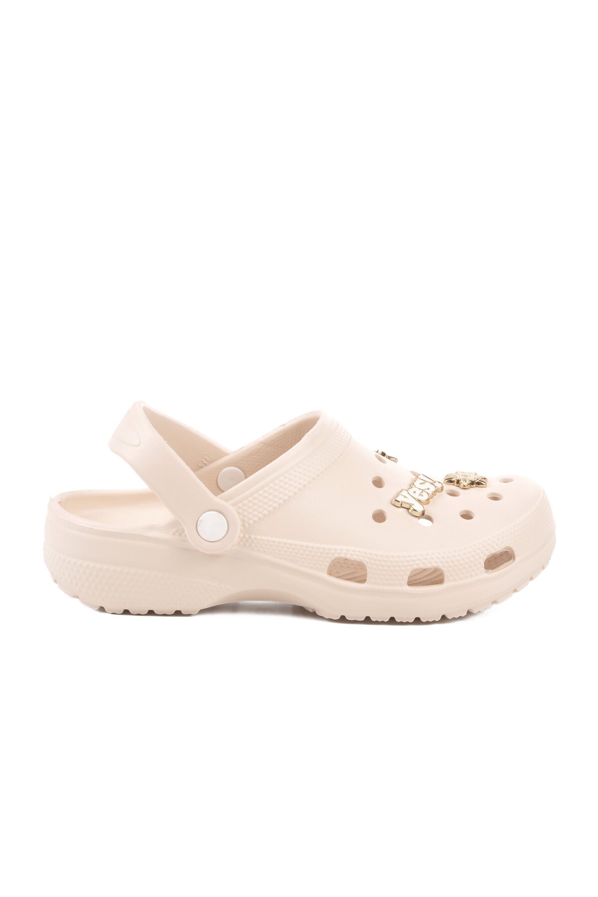 Ekru Suni Deri Unisex Terlik 606 Z