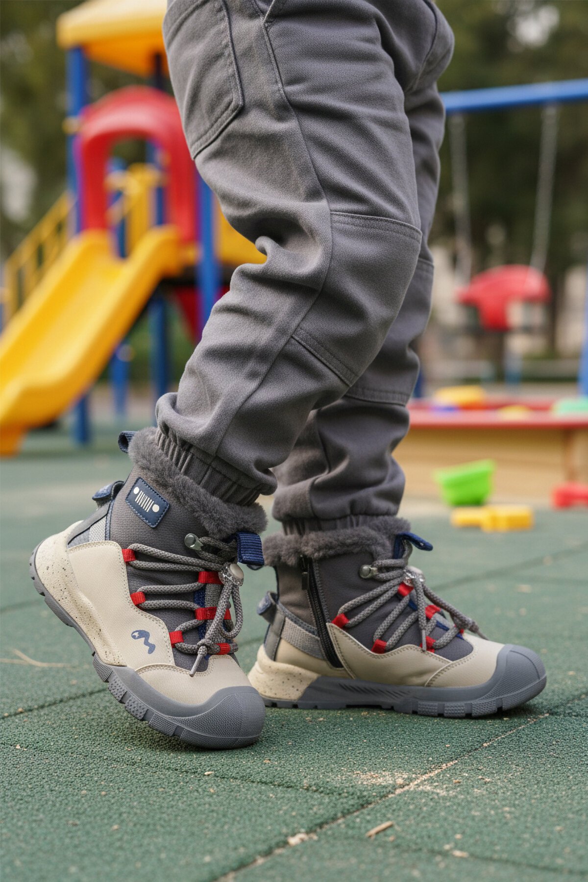 Gri-Krem Çocuk Bot 22671 F