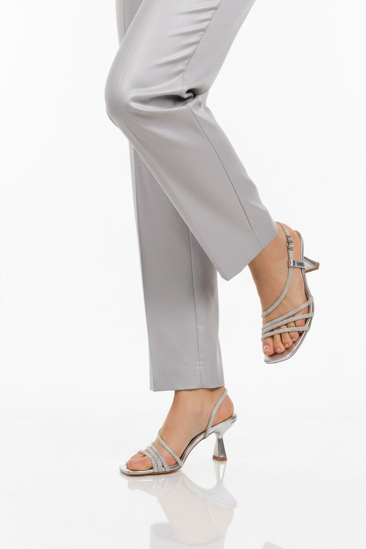 Gümüş Kadın Abiye Ayakkabı 655481 Z