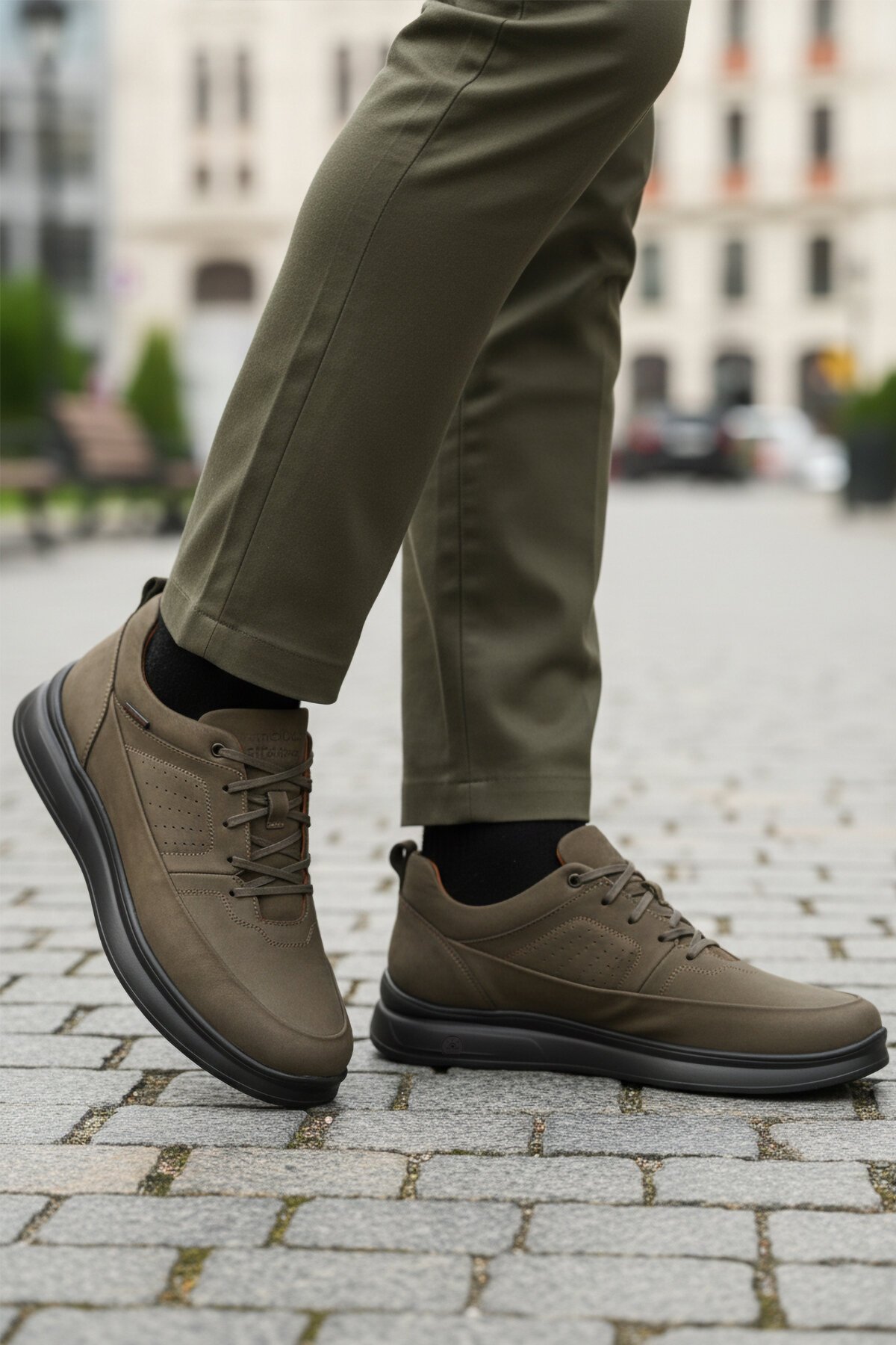 Haki Nubuk Hakiki Deri Erkek Günlük Ayakkabı 252070 M