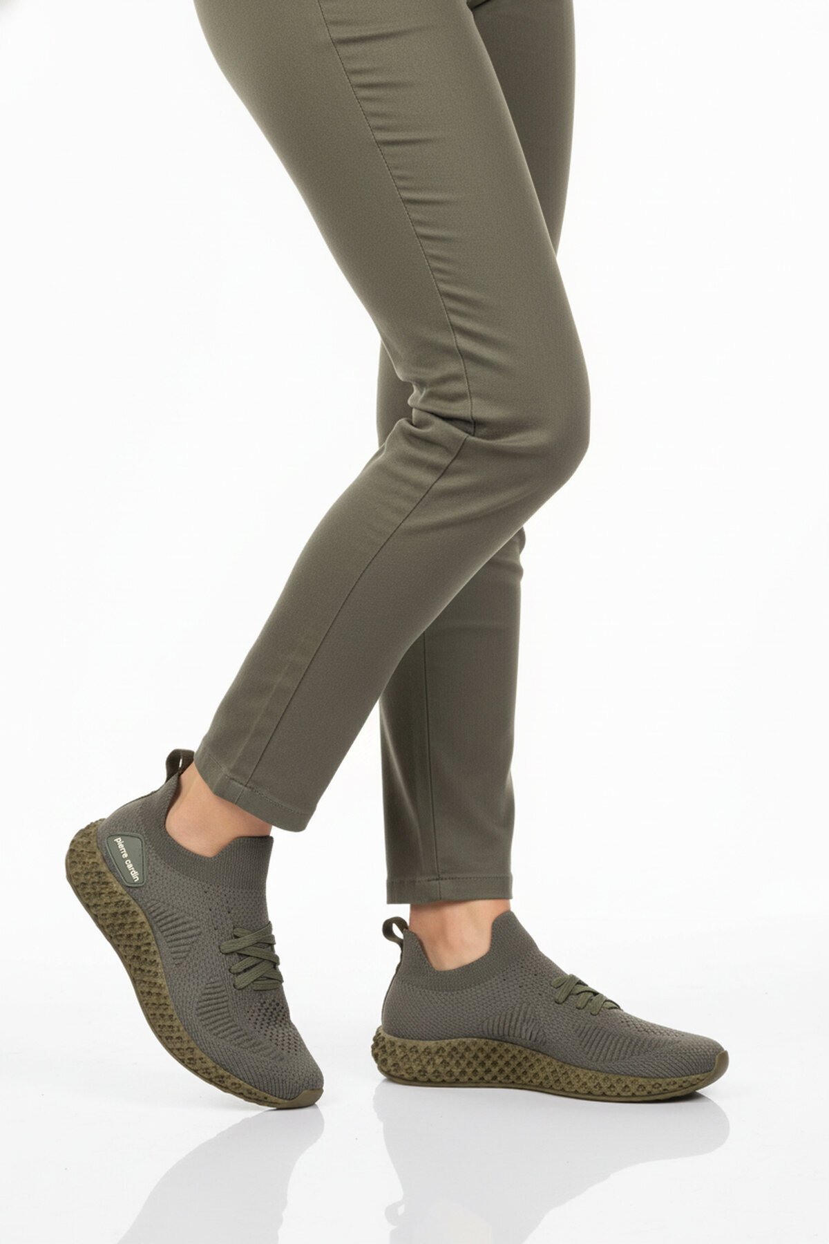 Haki Tekstil Hafif Hava Alabilir Unisex Spor Ayakkabı PC-32711 Z