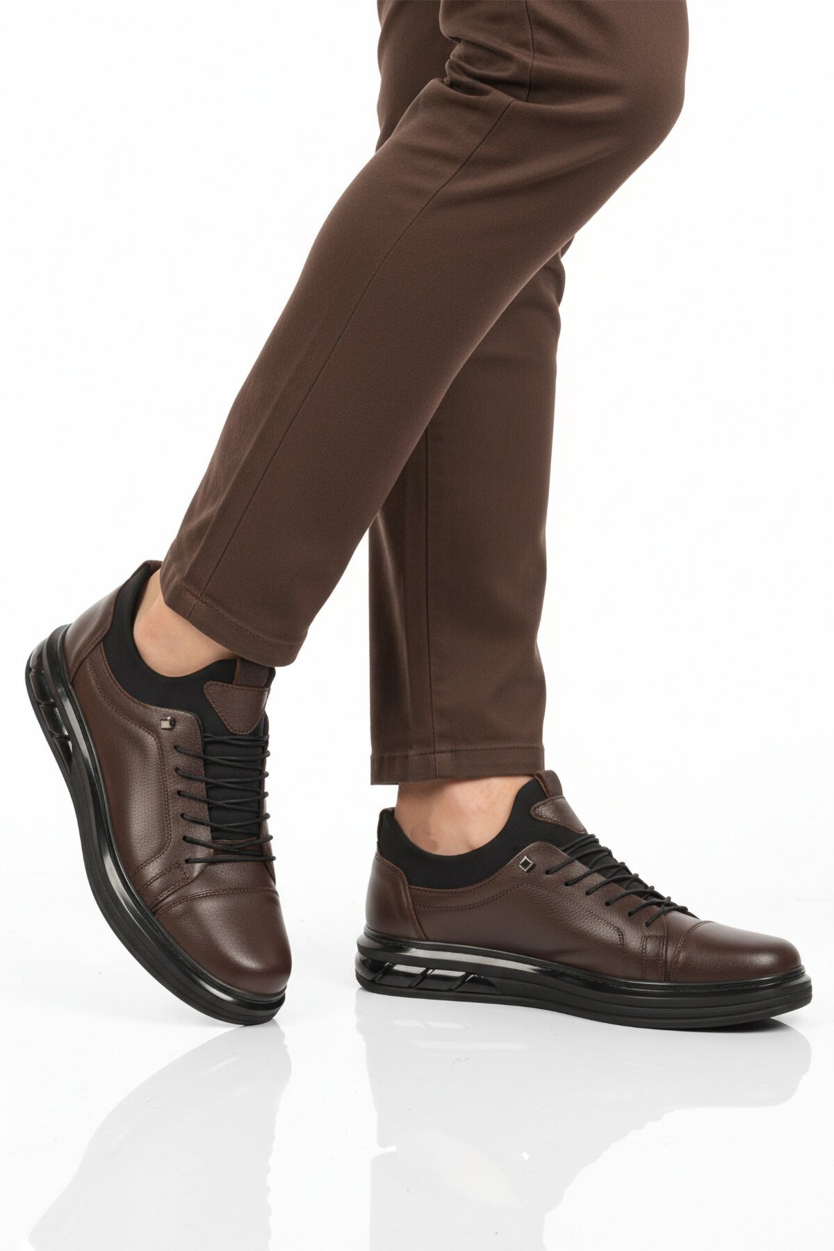 Kahve Hakiki Deri Ortopedik Erkek Günlük Ayakkabı Premium 117 M
