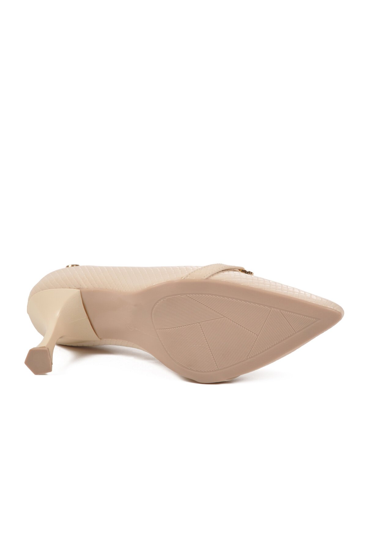 Krem Kadın İnce Topuklu Ayakkabı PC-55018 Z