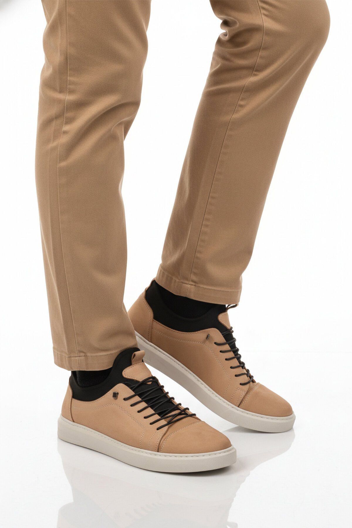 Kum Nubuk Hakiki Deri Ortopedik Erkek Günlük Ayakkabı Premium 818 M