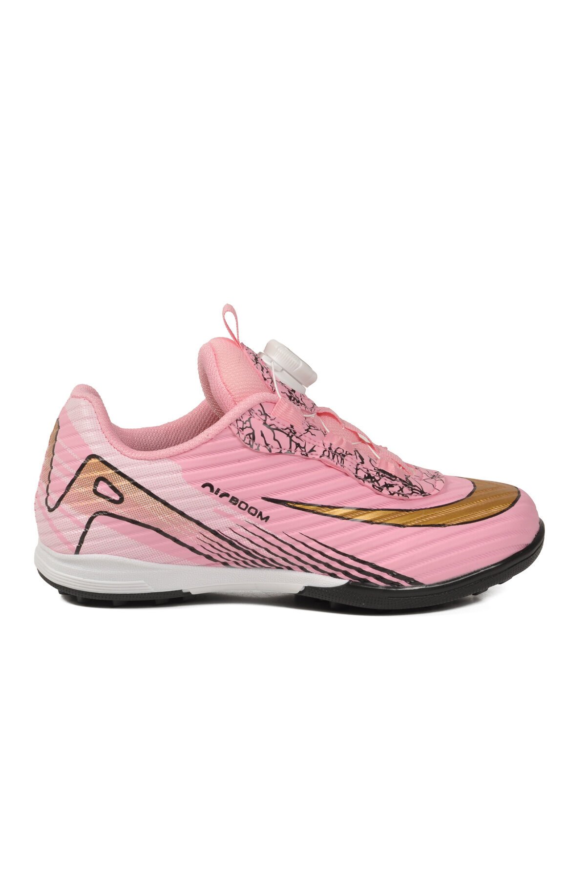 Pembe-Siyah Misina Bağcıklı Unisex Spor Ayakkabı 620 F Halısaha