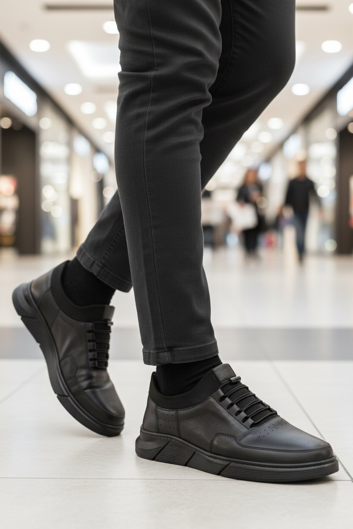 Siyah Hakiki Deri Erkek Günlük Ayakkabı 137 M