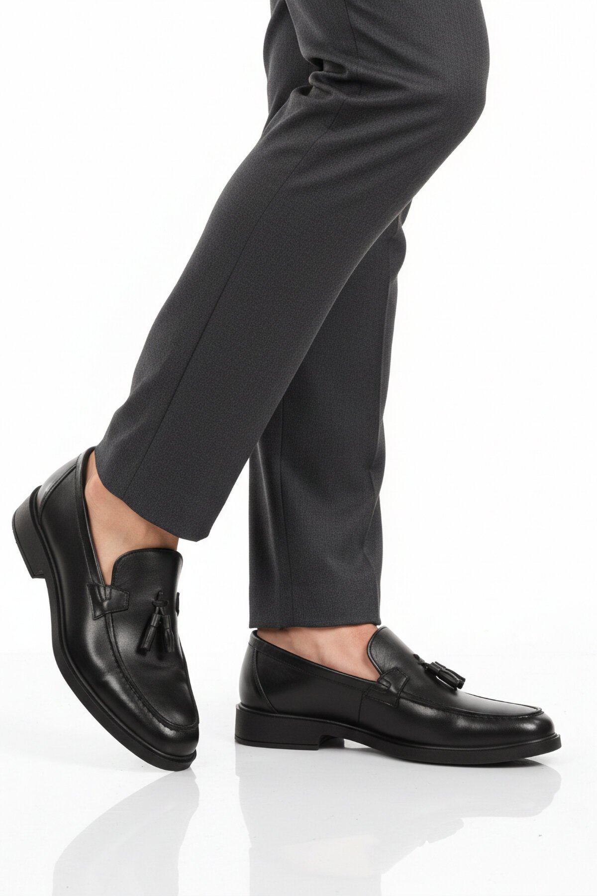 Siyah Hakiki Deri Erkek Günlük Ayakkabı 2207 M