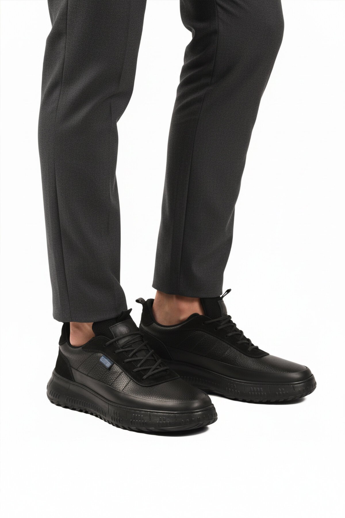 Siyah Hakiki Deri Memory Foarm Erkek Günlük Ayakkabı 152-22487 M