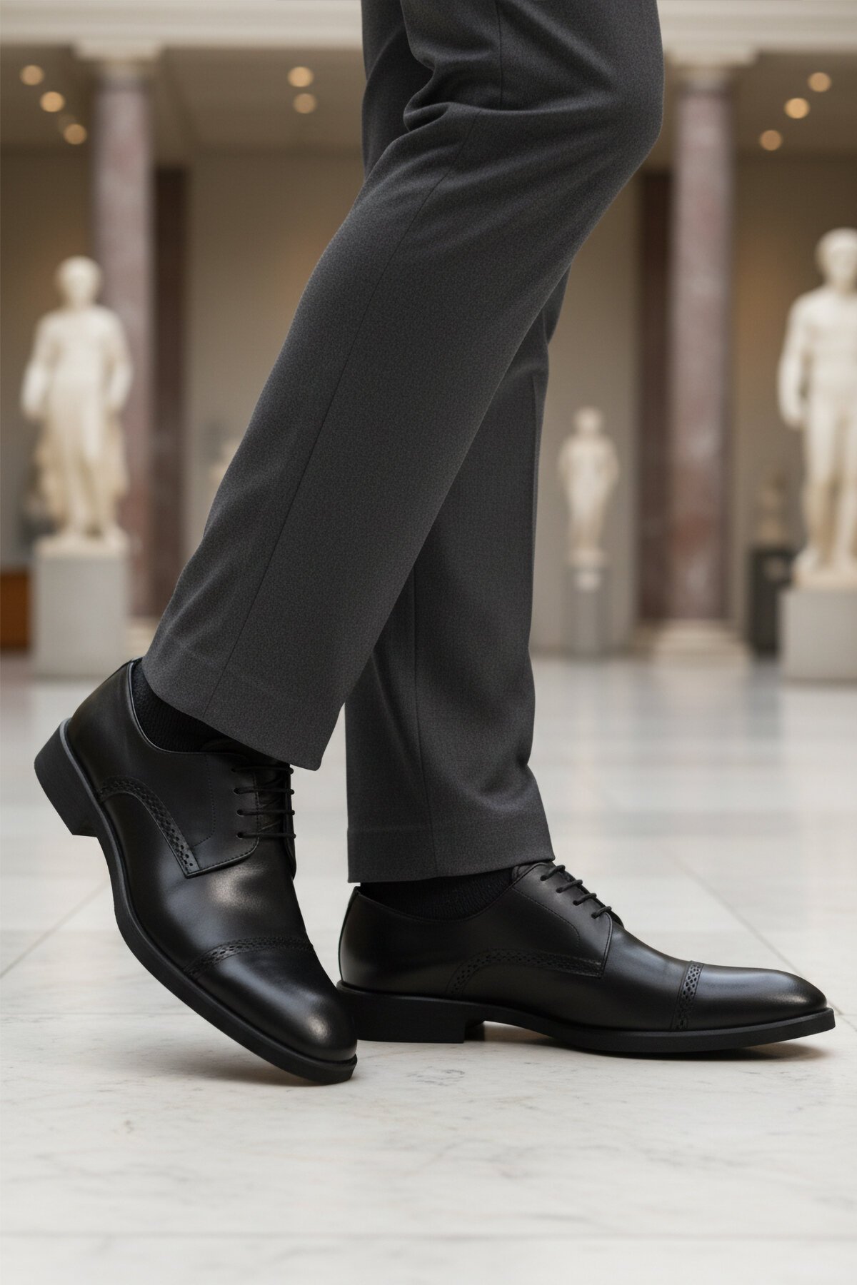 Siyah Hakiki Deri Erkek Klasik Ayakkabı 395 M