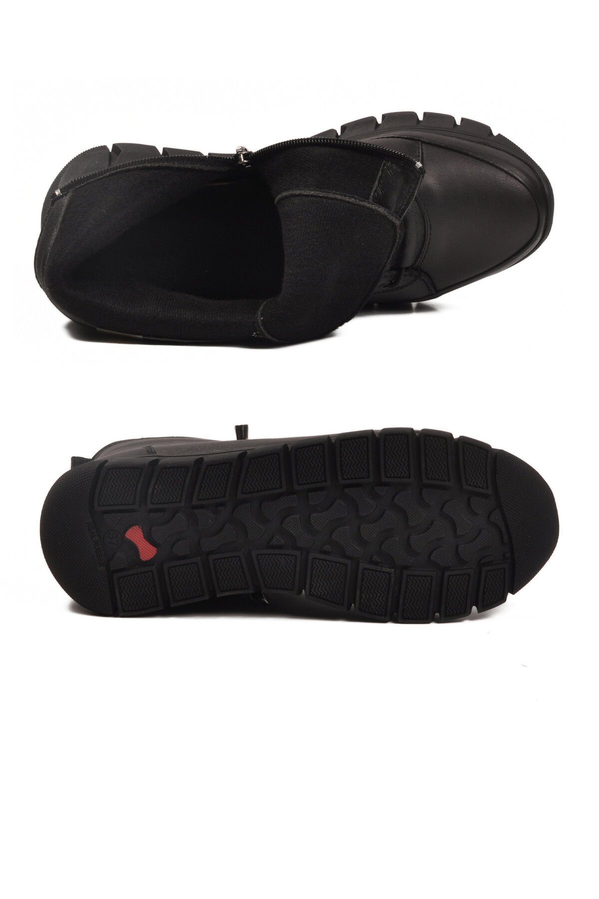 Siyah Hakiki Deri Kadın Bot 3910 Z