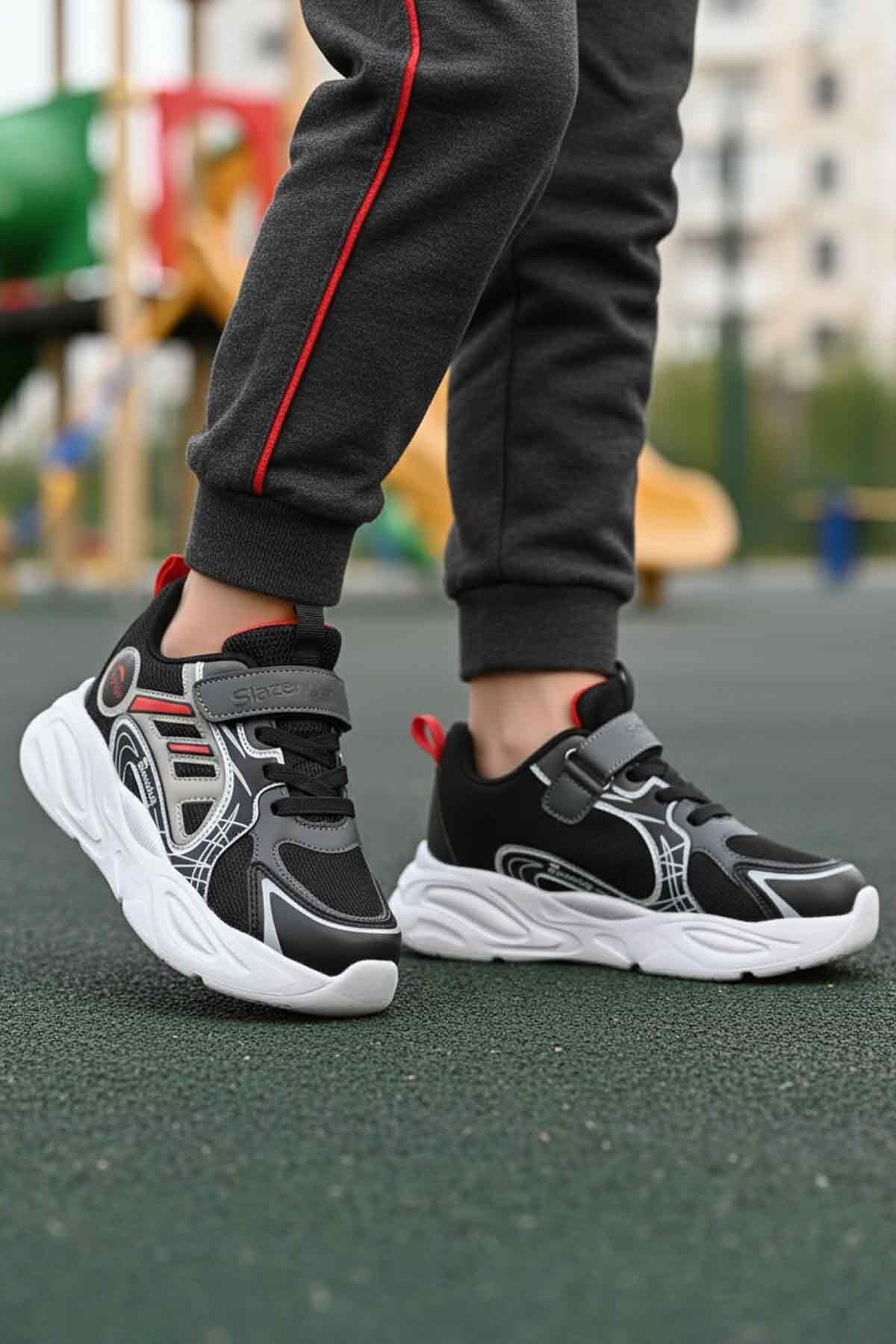 Siyah-Kırmızı Çocuk Spor Ayakkabı Kelsy F