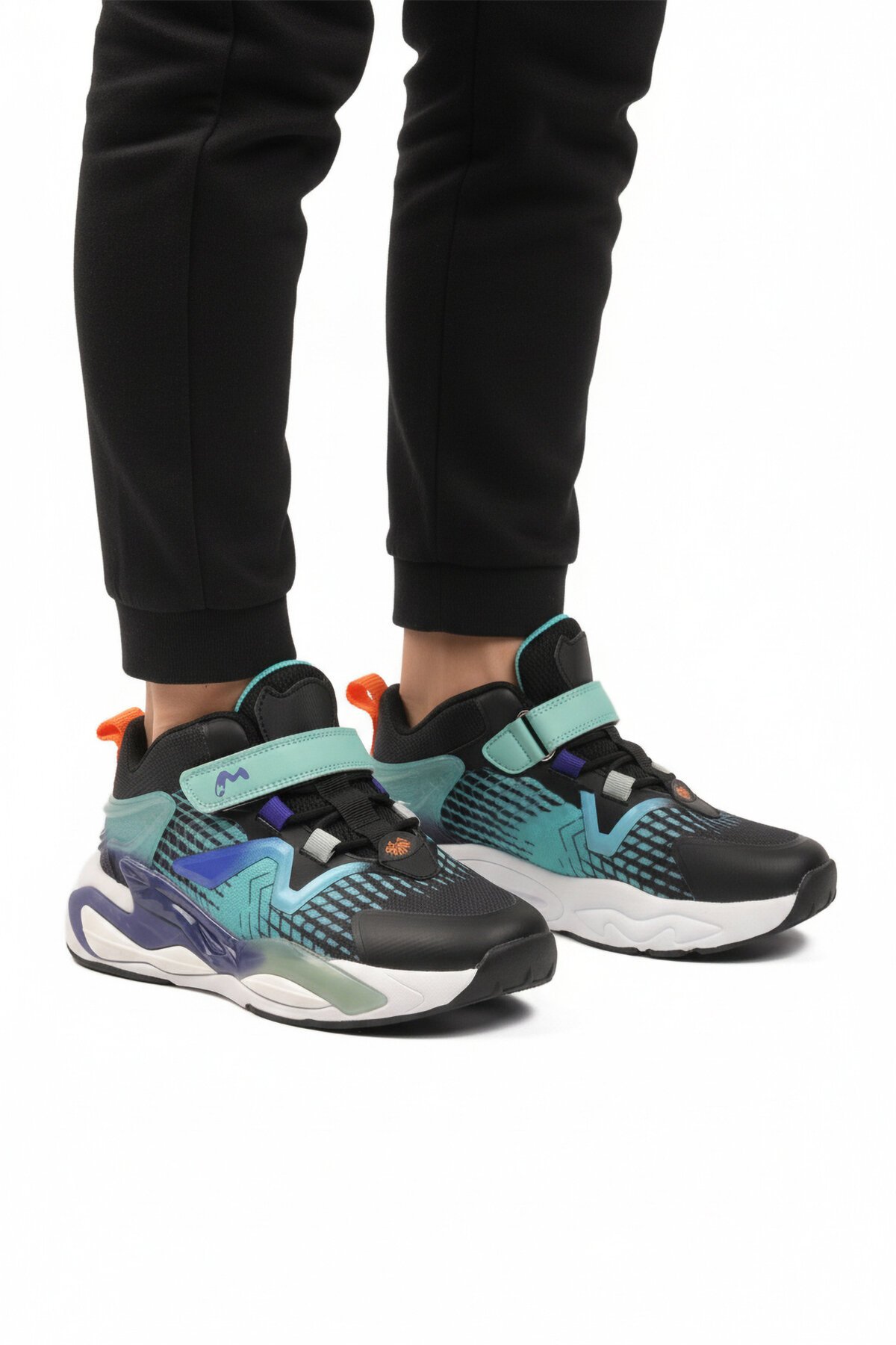 Siyah-Mint Yeşili Çocuk Spor Ayakkabı 161-T5411102 F