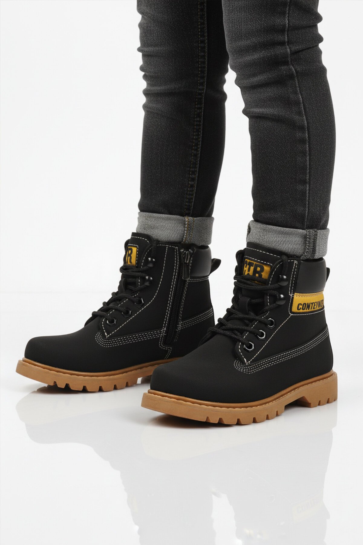 Siyah Nubuk Suni Deri Unisex Bot 921 F