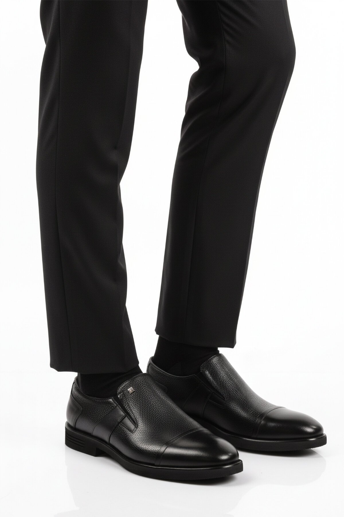 Siyah-Siyah Floter Hakiki Deri Erkek Günlük Ayakkabı Fosco 3257 M