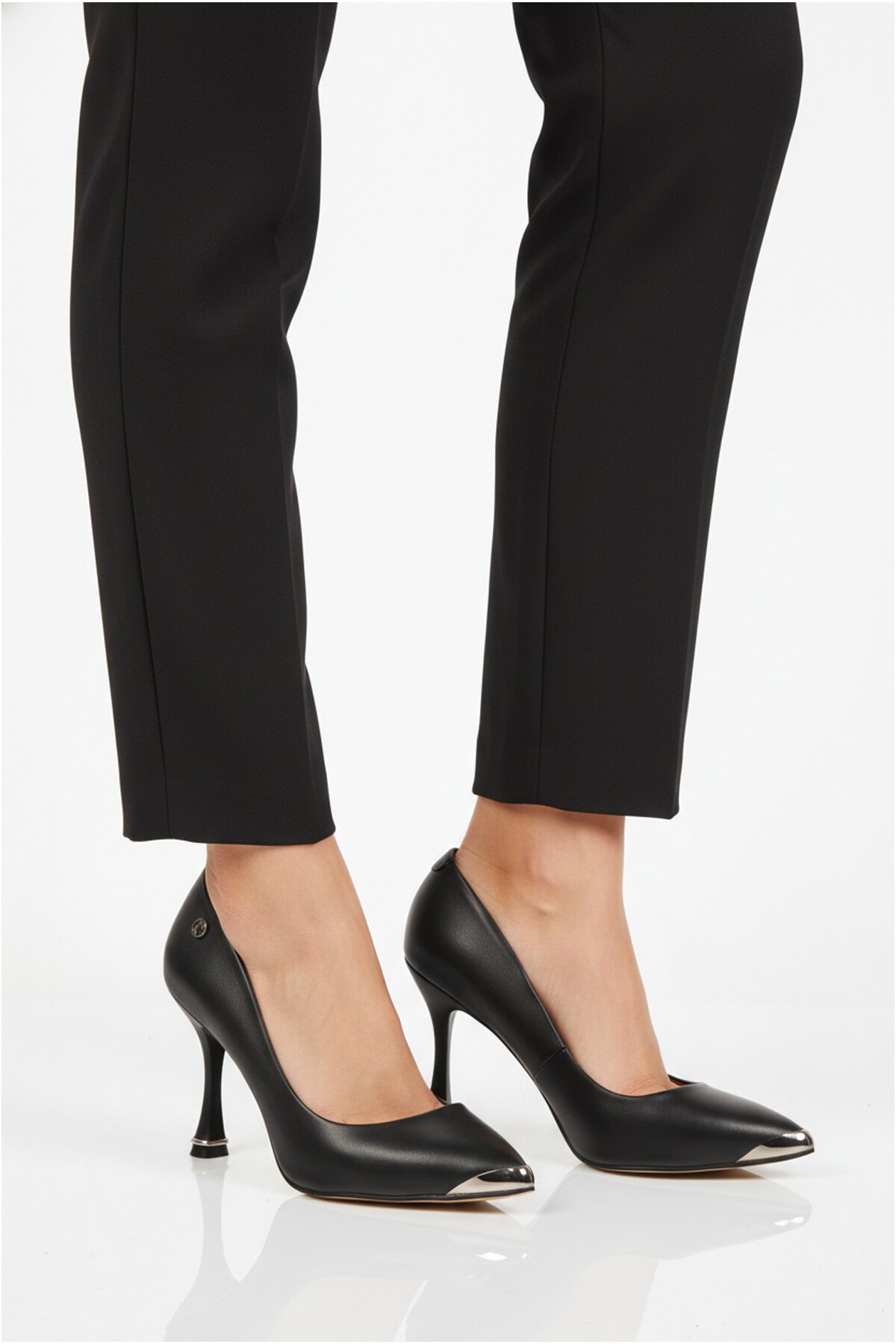 Siyah Kadın İnce Topuklu  Abiye Ayakkabı PC-55118 Z