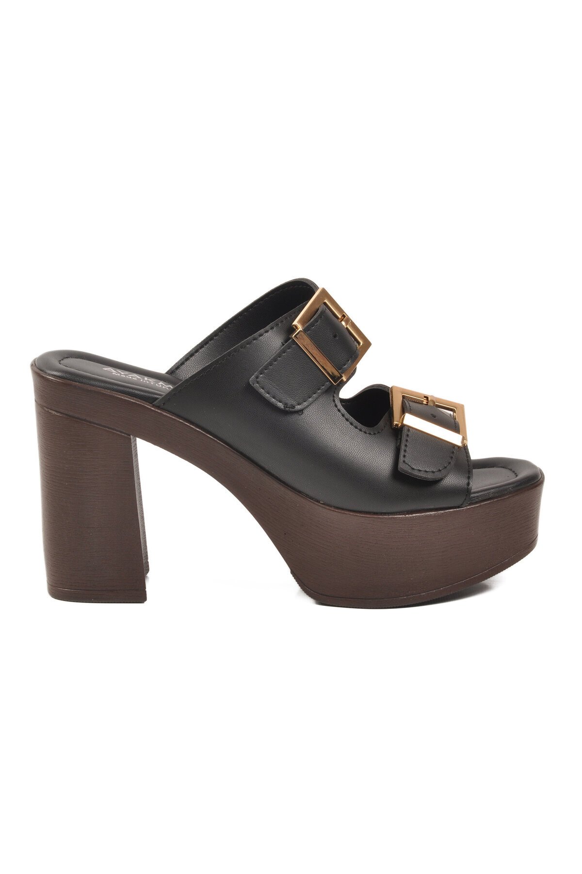 Siyah Yüksek Topuklu Slingback Kadın Terlik 322221 Z