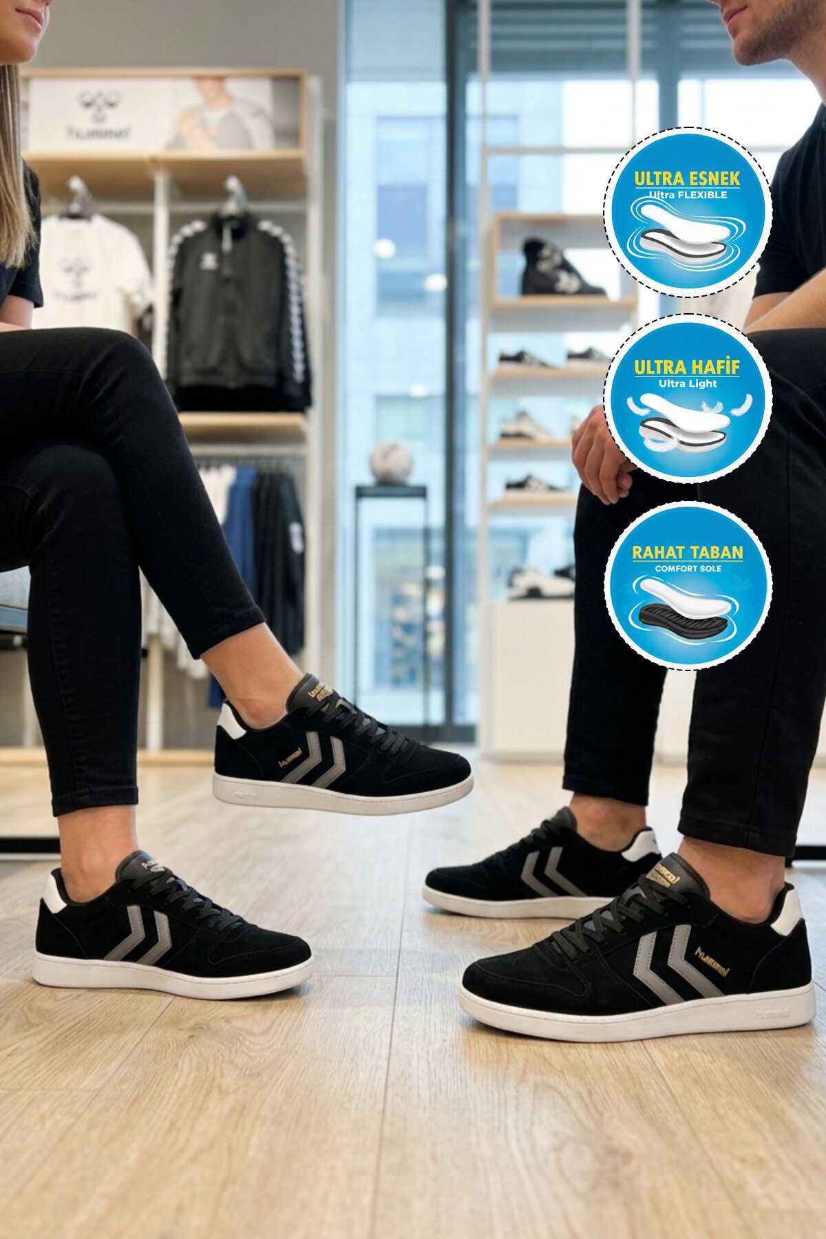 Siyah Unisex Rahat Taban Hafif Erkek Spor Ayakkabı 900835 Hml