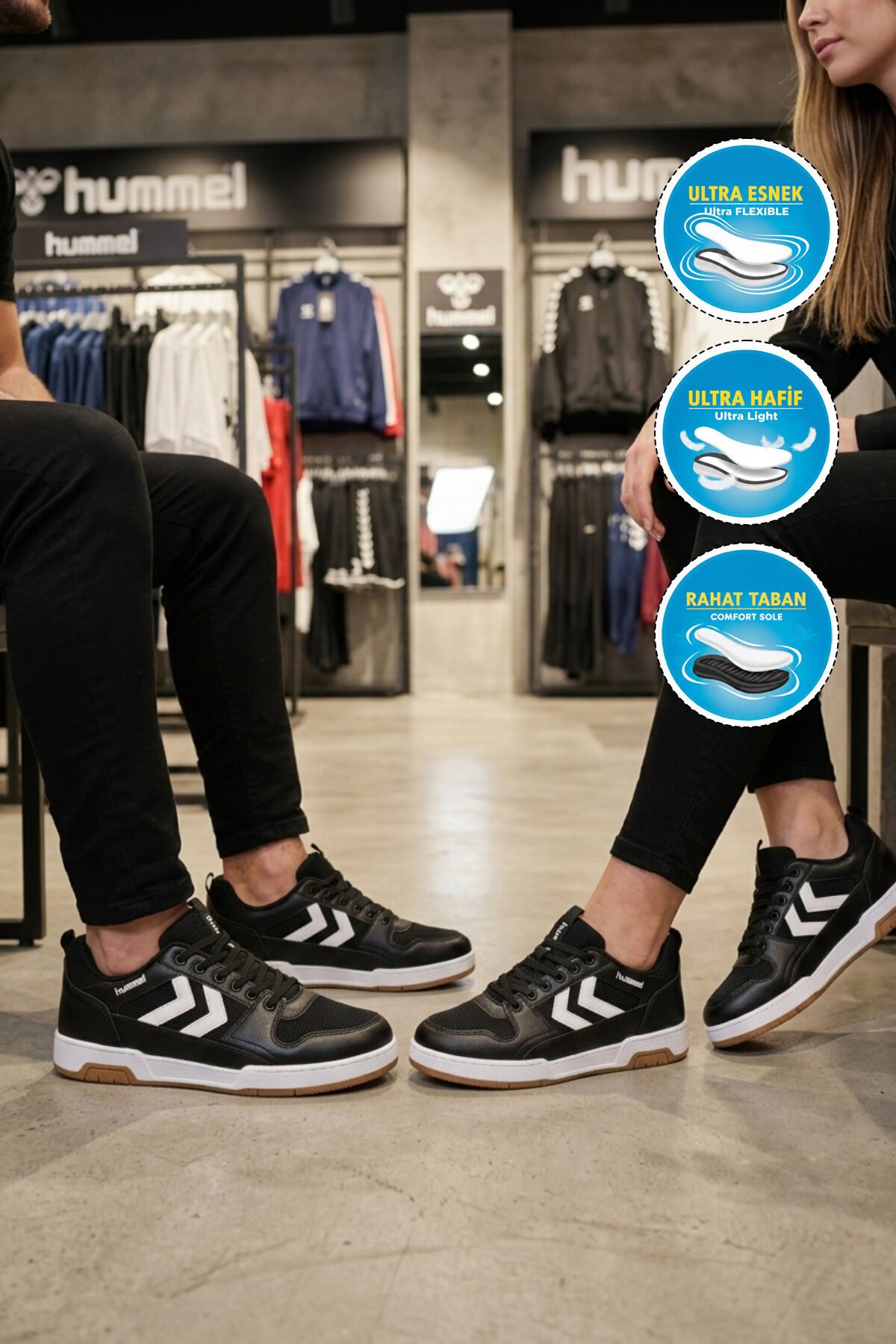 Siyah Rahat Taban Hava Alabilen Unisex Spor Ayakkabı 900872 Hml II