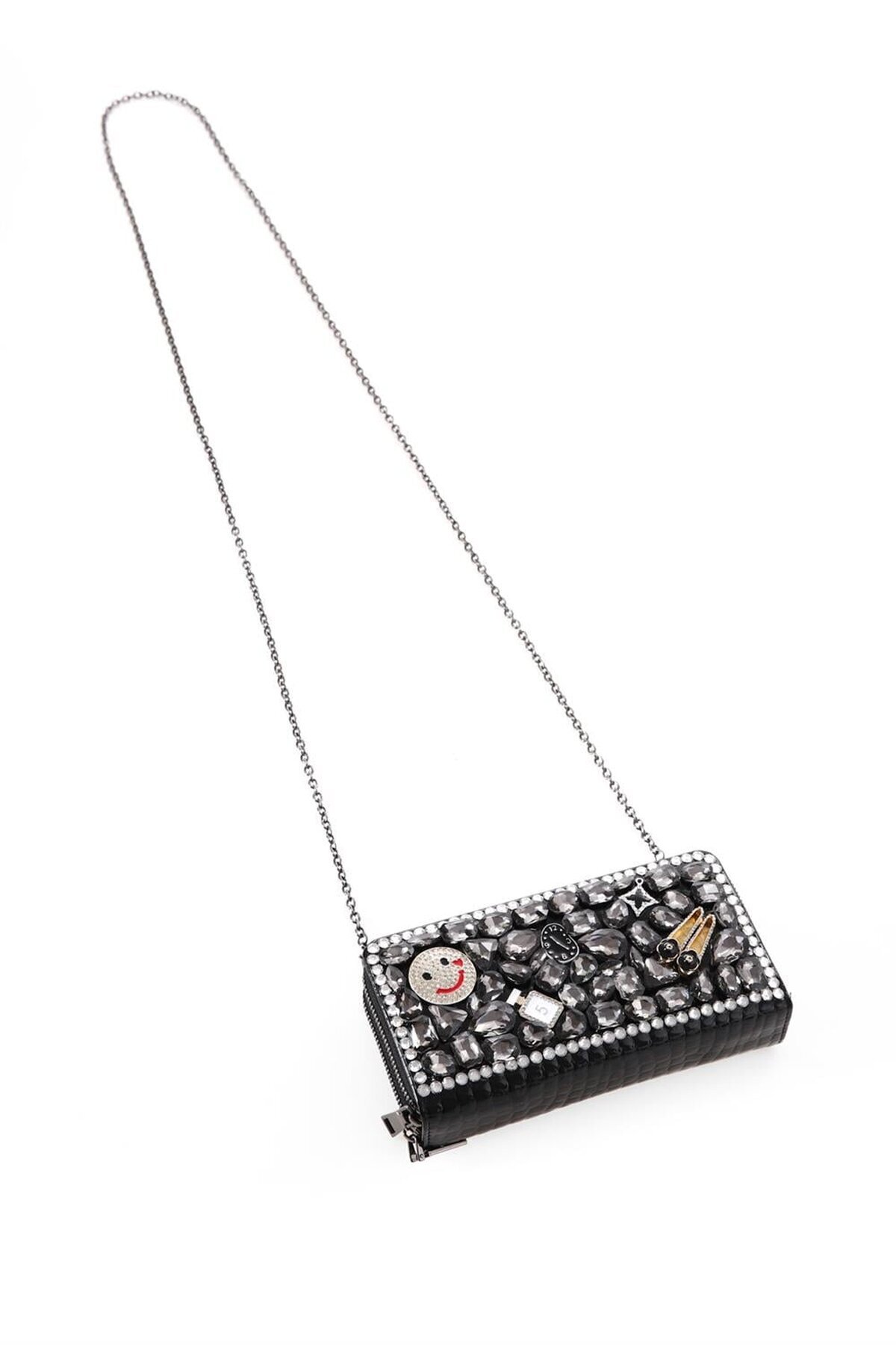 Ayks Siyah Taşlı Omuz Çantası Ccs London 16807