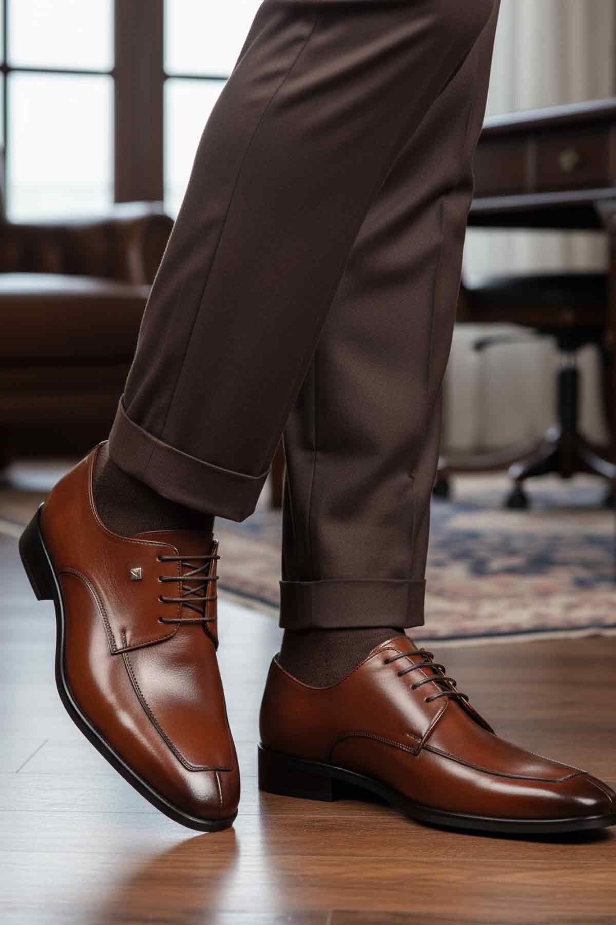 Taba Hakiki Deri Erkek Klasik Ayakkabı Fosco 3265 M