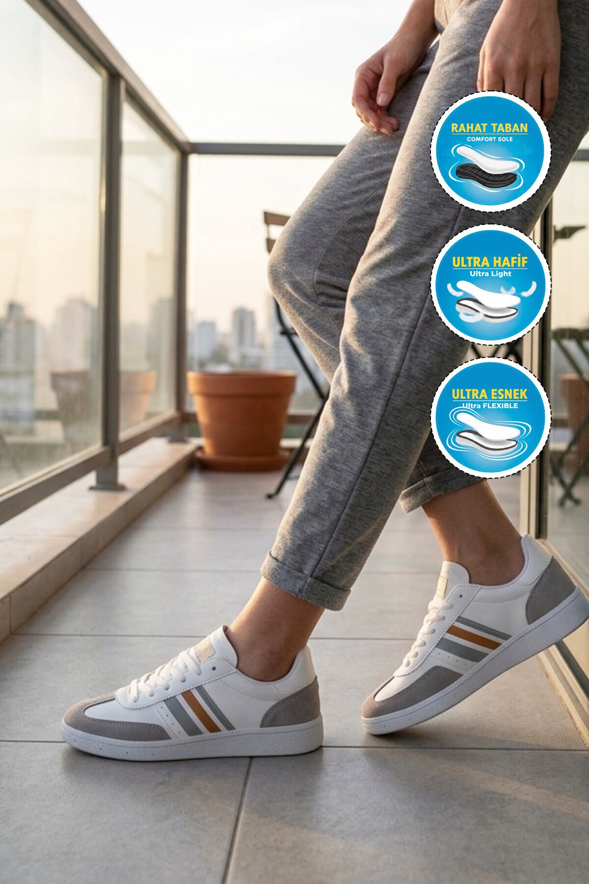 Beyaz Rahat Taban Unisex Spor Ayakkabı 015 G