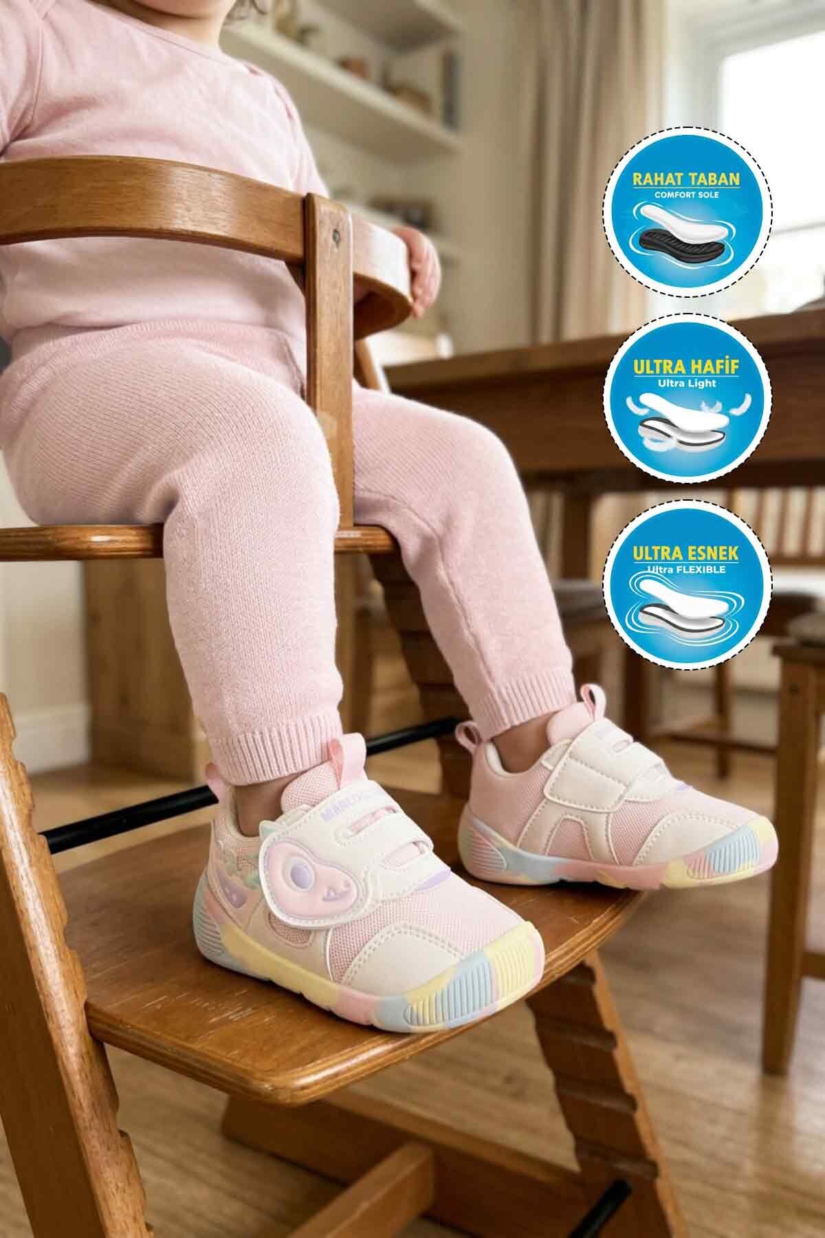 Beyaz-Pudra Hafif Bebek Spor Ayakkabı Marco Kids 26Y701 B