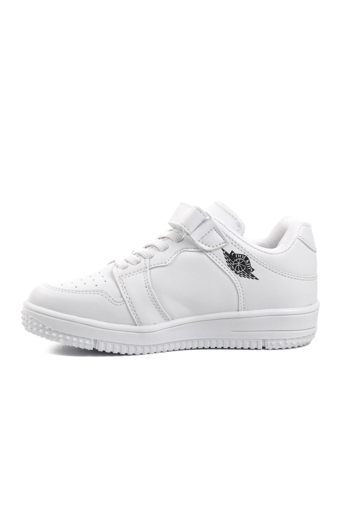 Beyaz Çocuk Cırt Cırtlı Basketbol Sneaker Spor Ayakkabı
