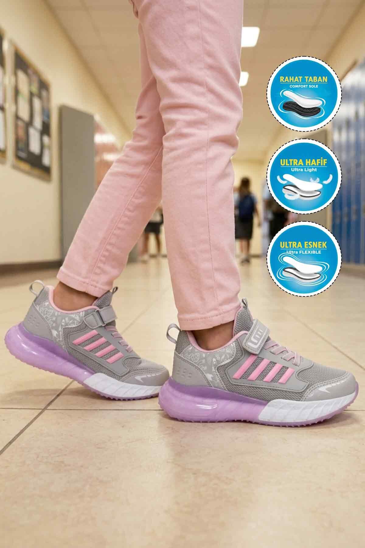 Buz-Pembe Rahat Taban Çocuk Spor Ayakkabı 748 F