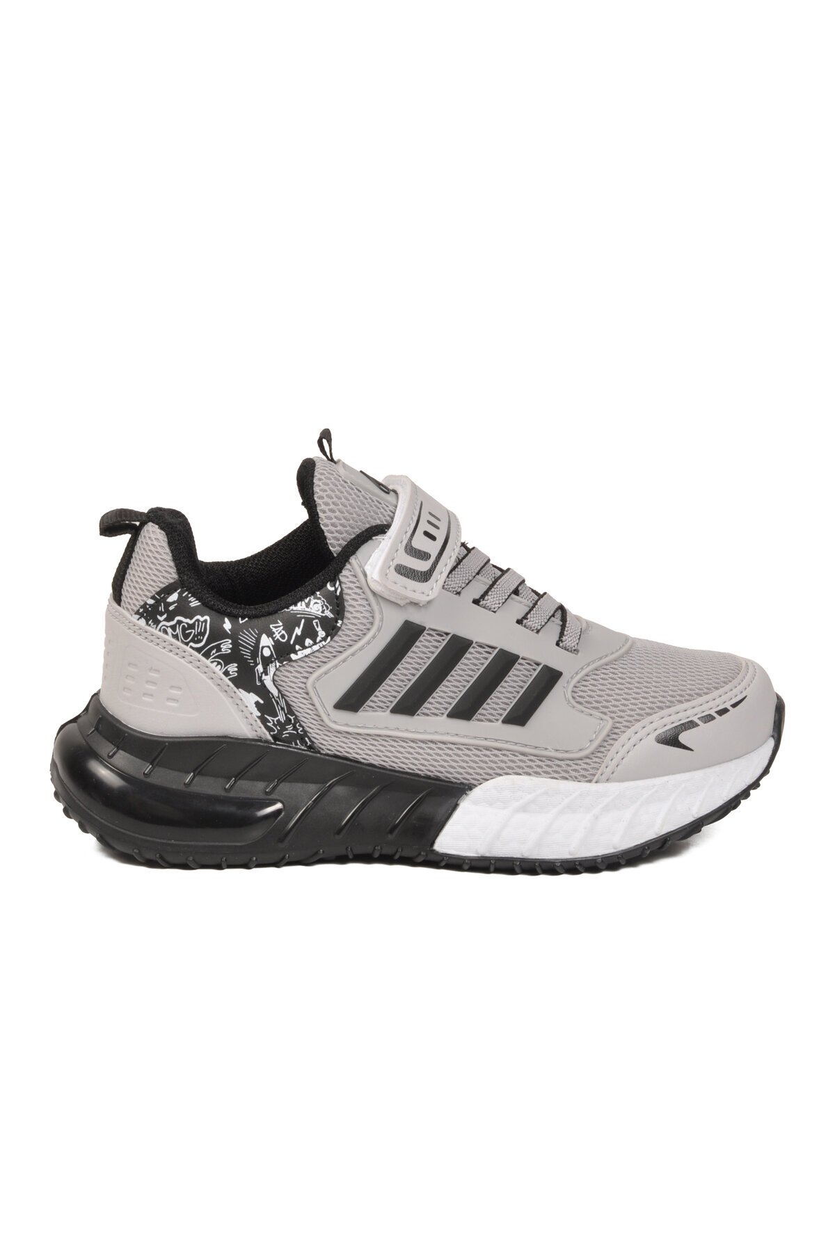 Buz-Siyah  Rahat Taban Çocuk Spor Ayakkabı 748 F