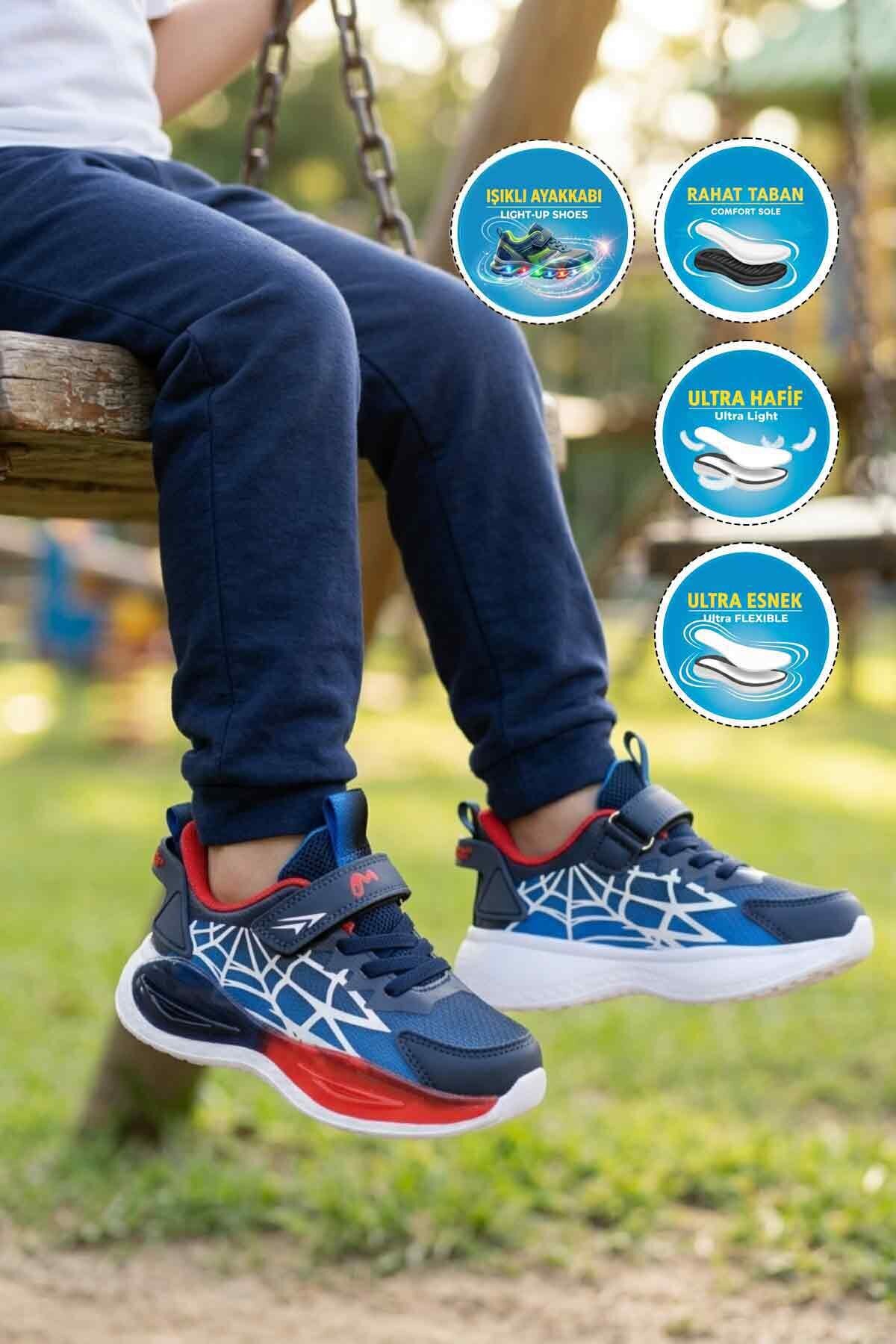 Lacivert-Kırmızı Çocuk Spor Ayakkabı Marco Kids 26Y303 P