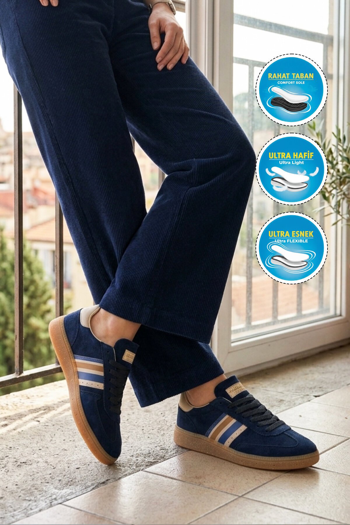 Lacivert Rahat Taban Unisex Spor Ayakkabı 015 G