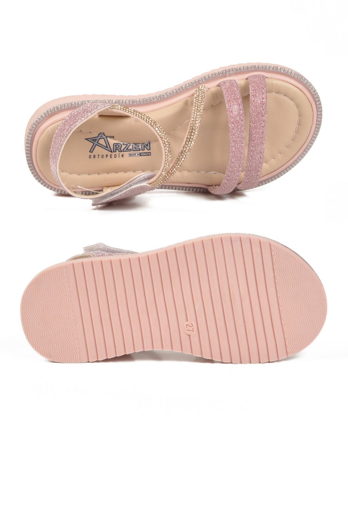 Pudra Hafif Ortopedik Taban Çocuk Sandalet 26A94 P