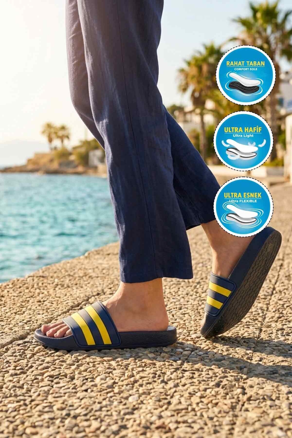 Sarı-Lacivert Hafif Unisex Terlik 8000-01 G