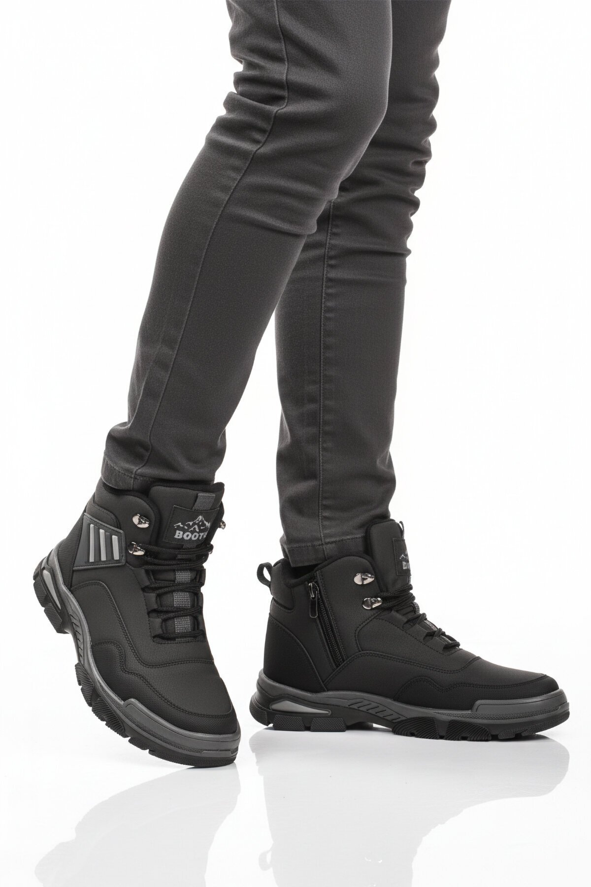 Siyah-Gri Polarlı Unisex Outdoor Bot 444 G