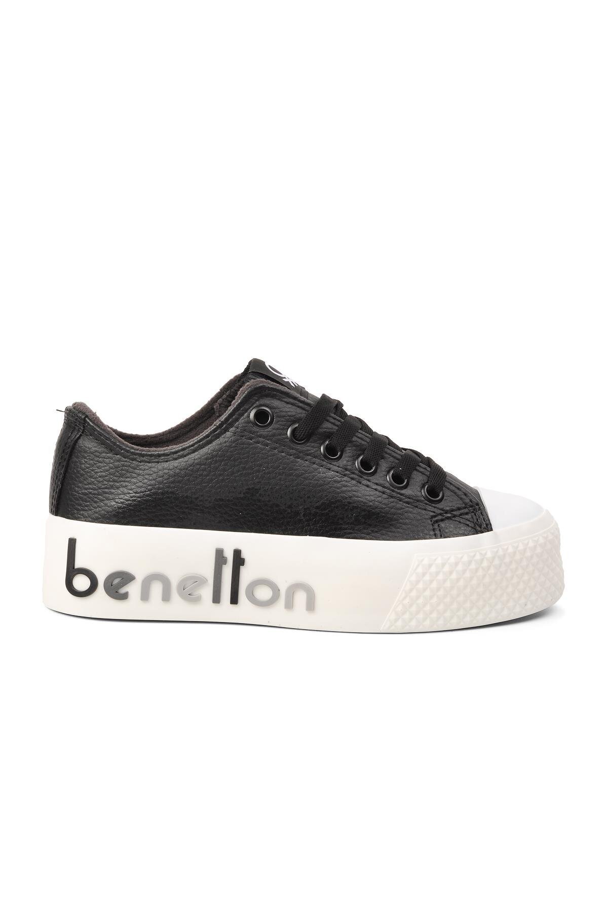 Kadın Siyah Platform Sneaker Bağcıklı Kalın Taban Günlük Casual Spor Ayakkabı