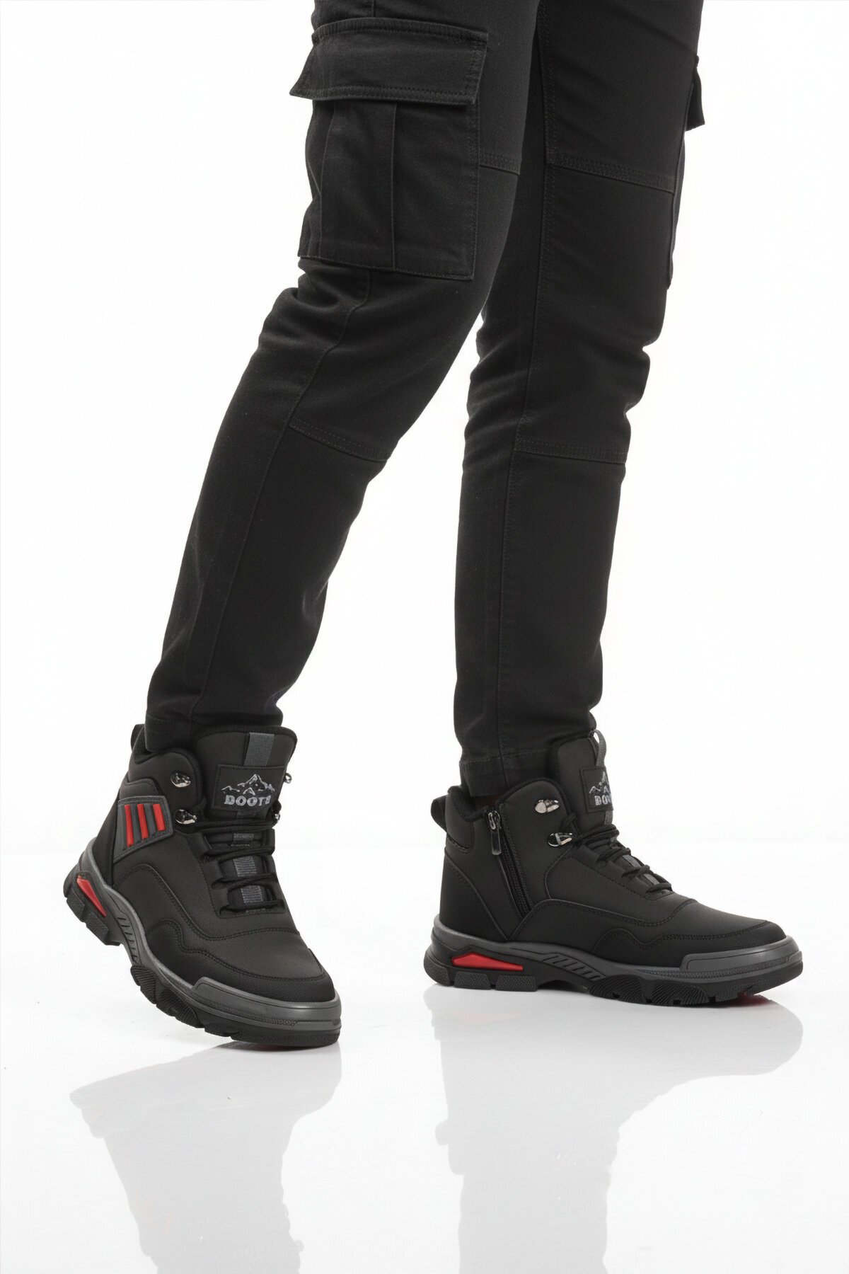 Siyah-Kırmızı Polarlı Unisex Outdoor Bot 444 G