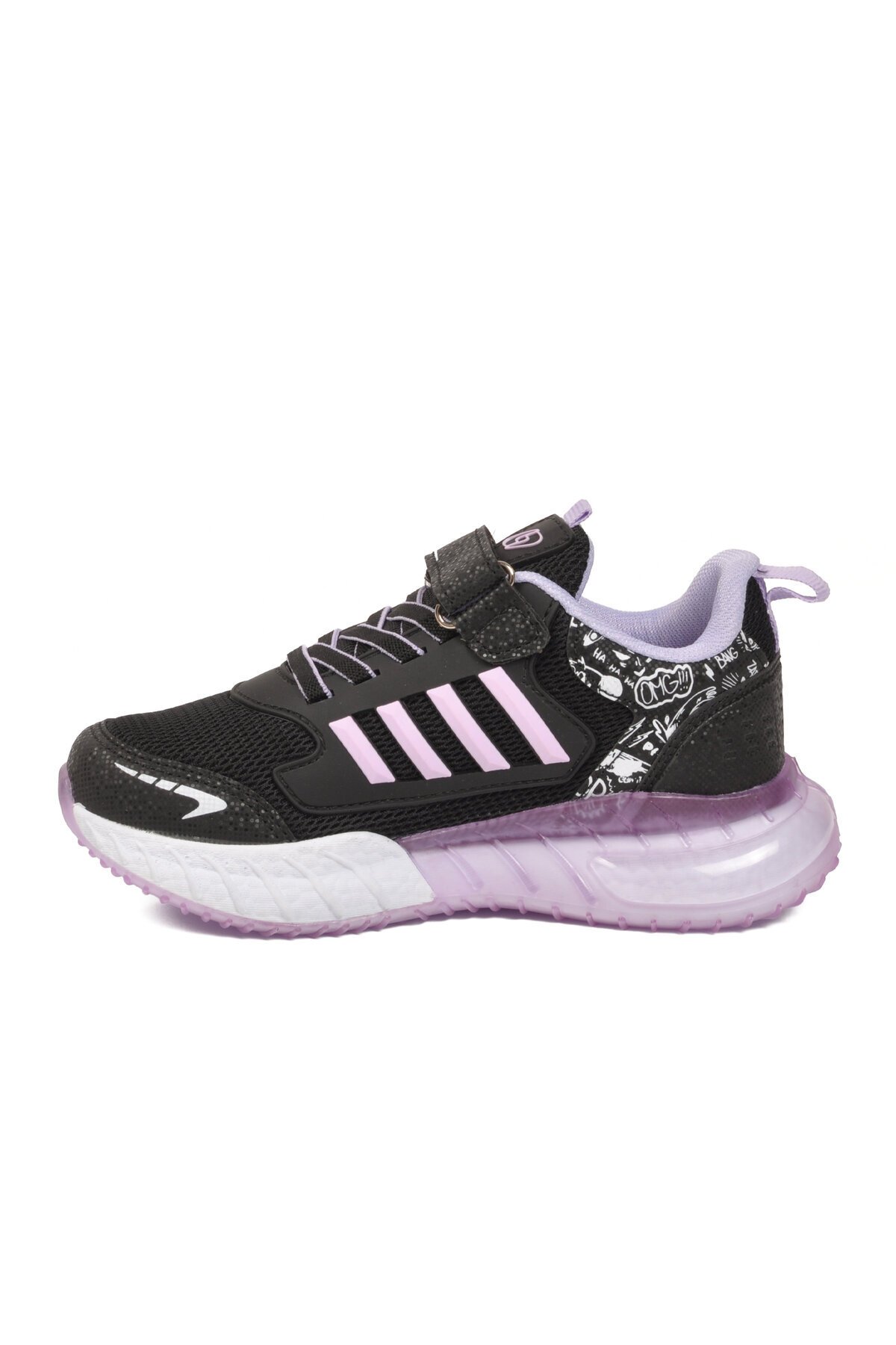 Siyah-Lila  Rahat Taban Çocuk Spor Ayakkabı 748 F