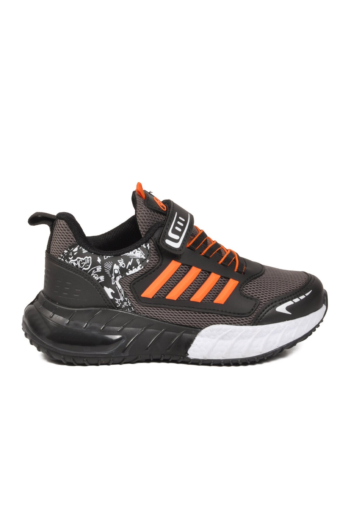 Siyah-Oranj  Rahat Taban Çocuk Spor Ayakkabı 748 F