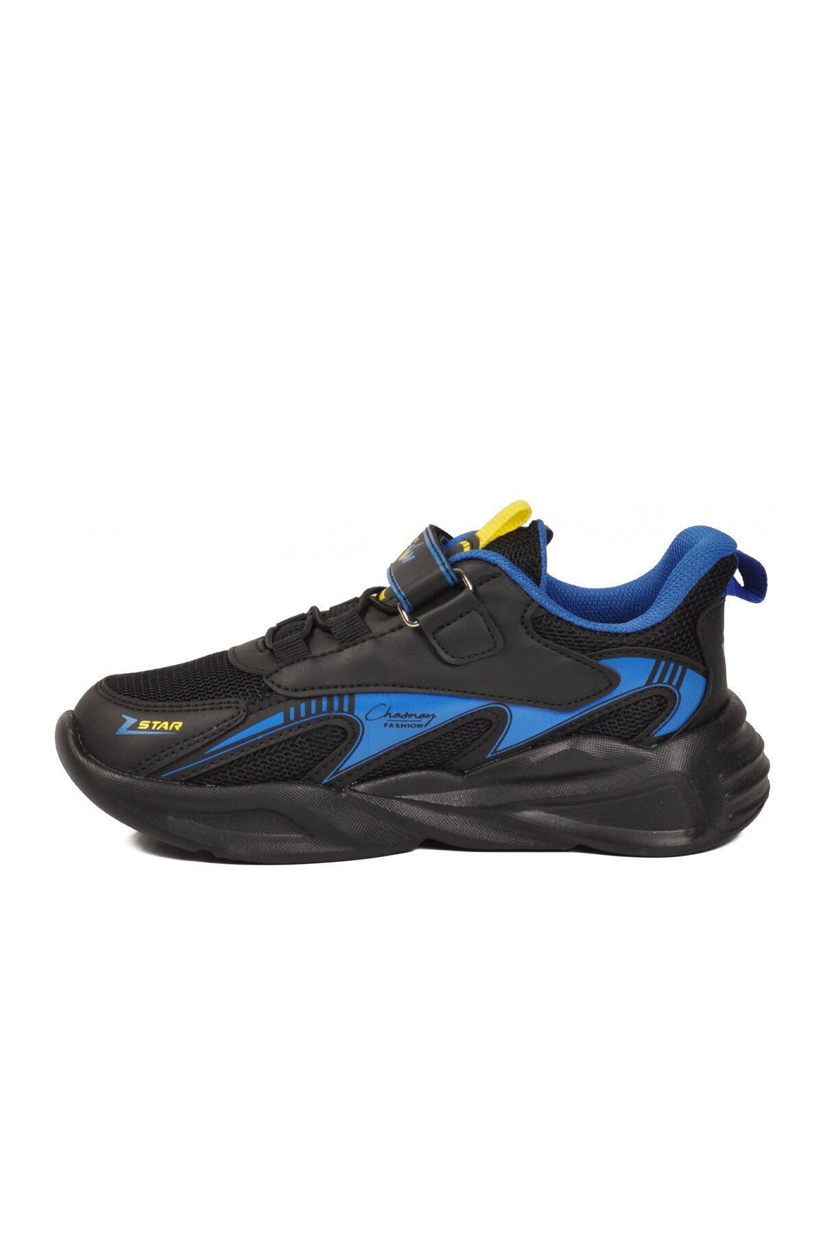 Siyah-Sarı-Saks Tekstil Rahat Taban Erkek Çocuk Spor Ayakkabı 2470 F