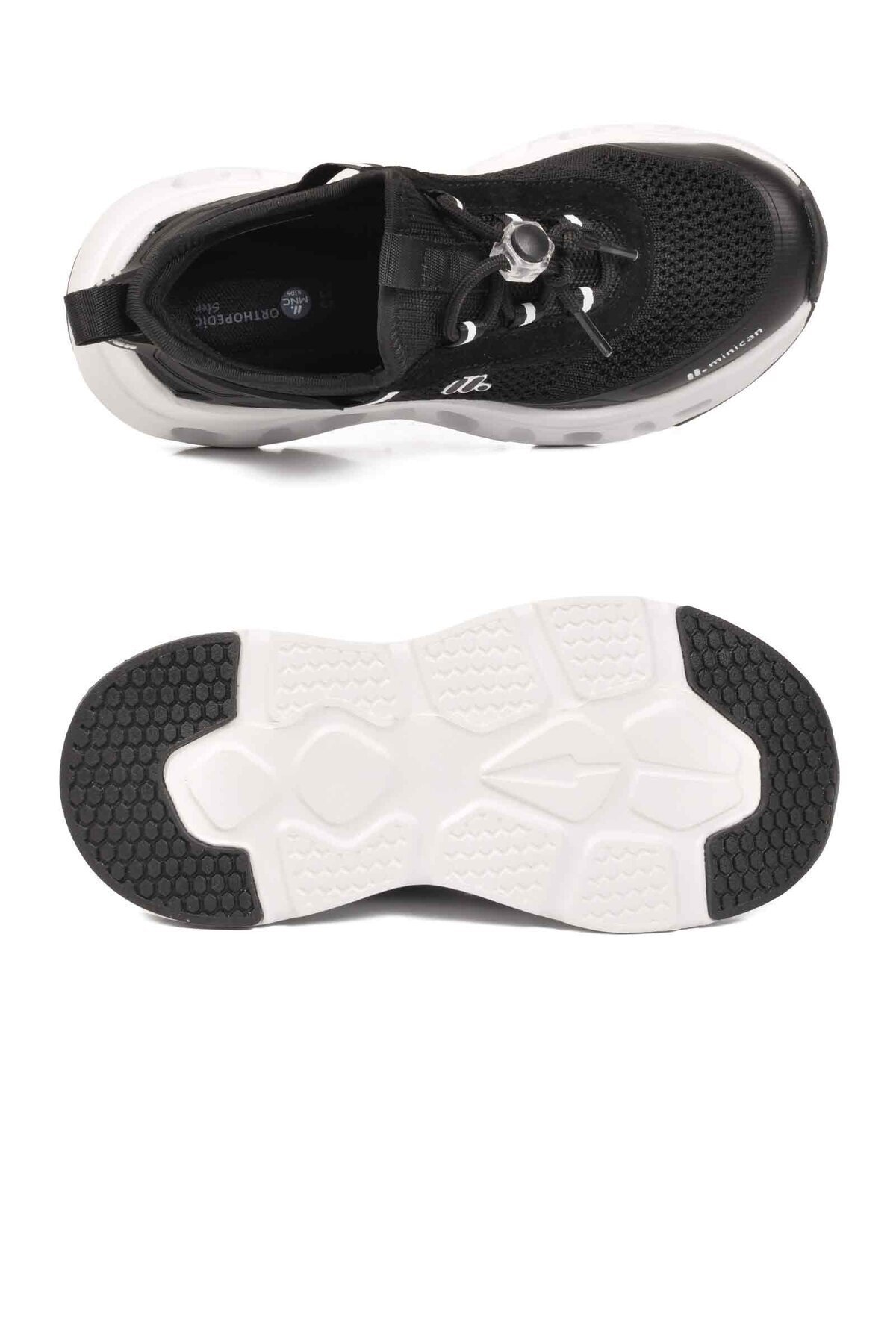 Siyah Tekstil Ortopedik Çocuk Spor Ayakkabı BXZ001 F Geniş Kalıp