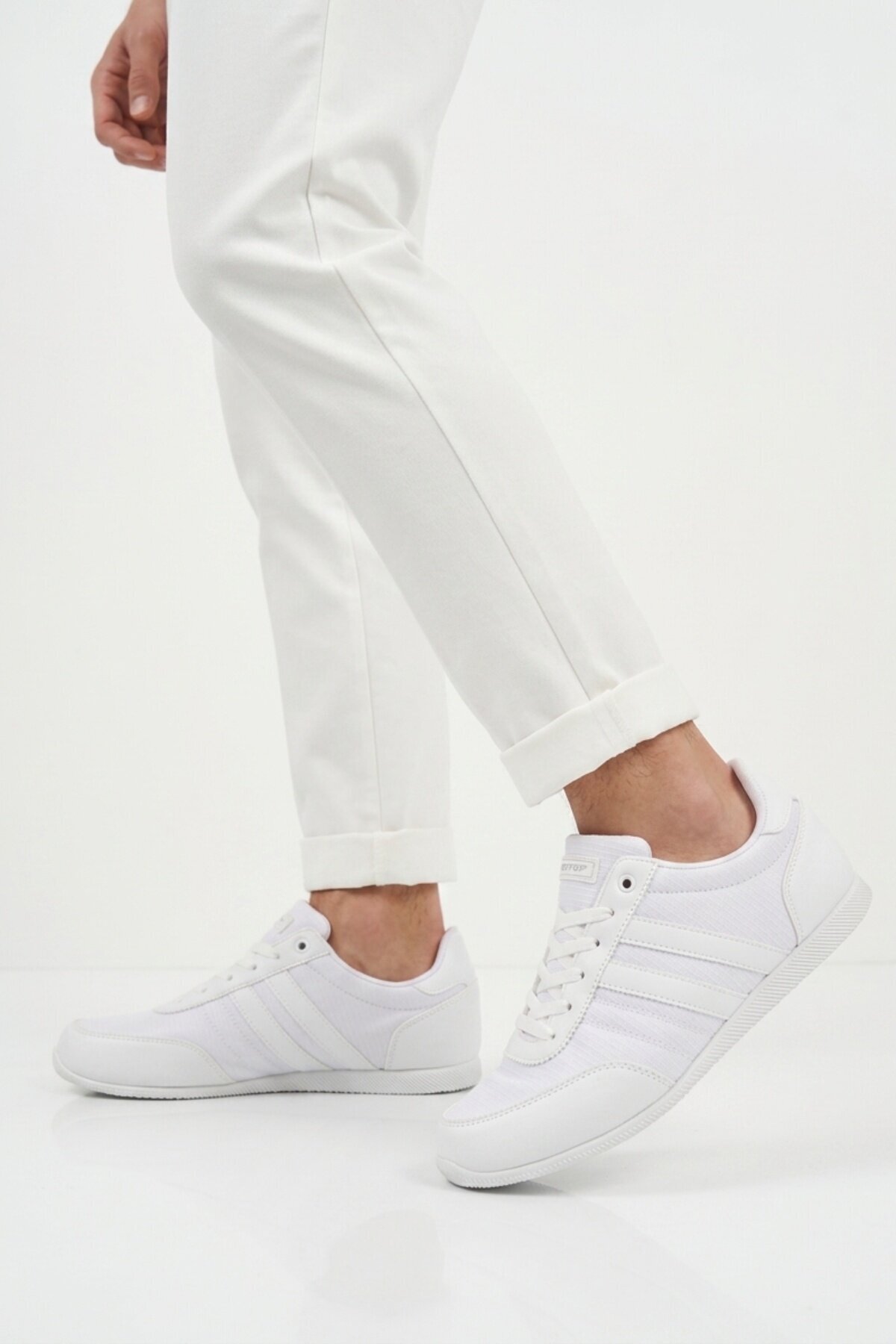 Beyaz-Beyaz ComfortSole Taban Erkek Sneaker BST-2086 M