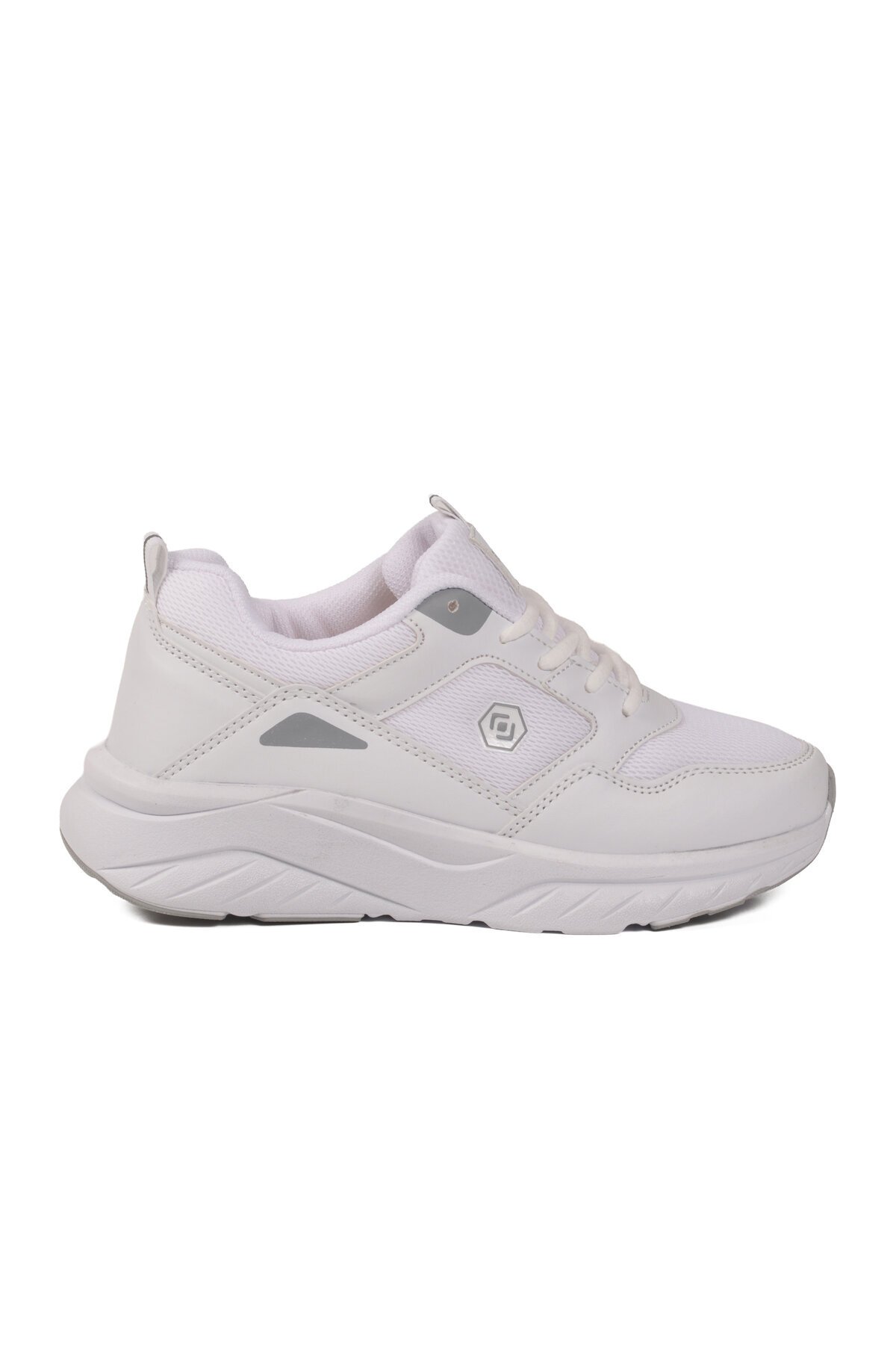 Beyaz-Buz Yüksek Tabanlı Hafif Unisex Spor Ayakkabı 2105 Z